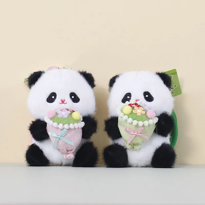 Blooming Panda Plush Keychain