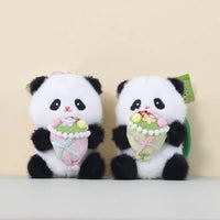 Blooming Panda Plush Keychain