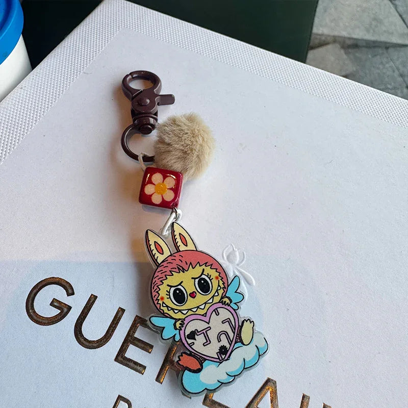 Labubu Glint Pom Pom Keychain
