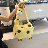Tall Giraffe Plush Crossbody Bag