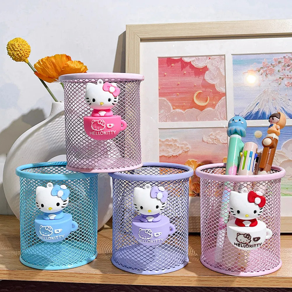 Hello Kitty Teacup Charm Pastel Wire Mesh Organizer