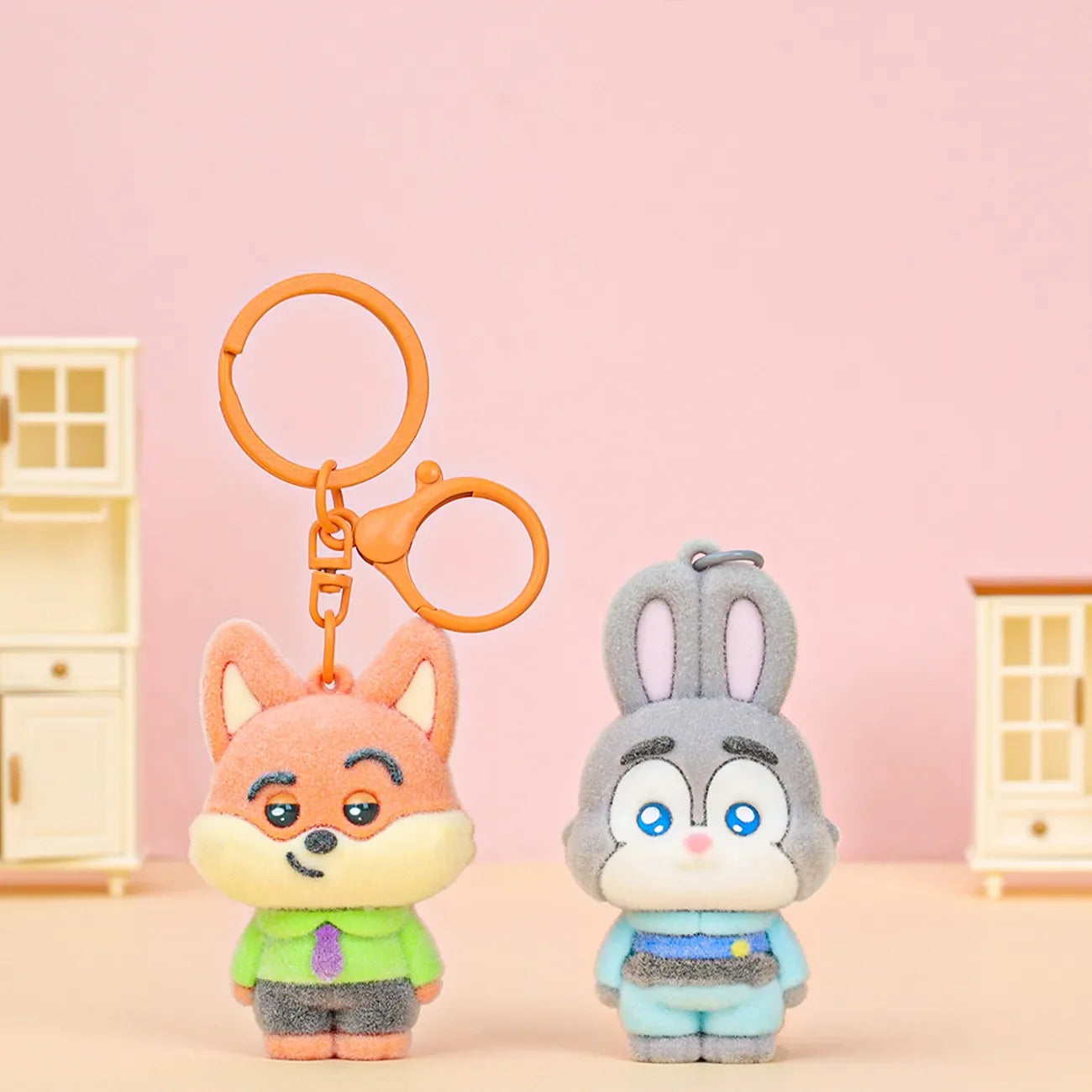Zootropolis Flocked Detective Duo Keychain