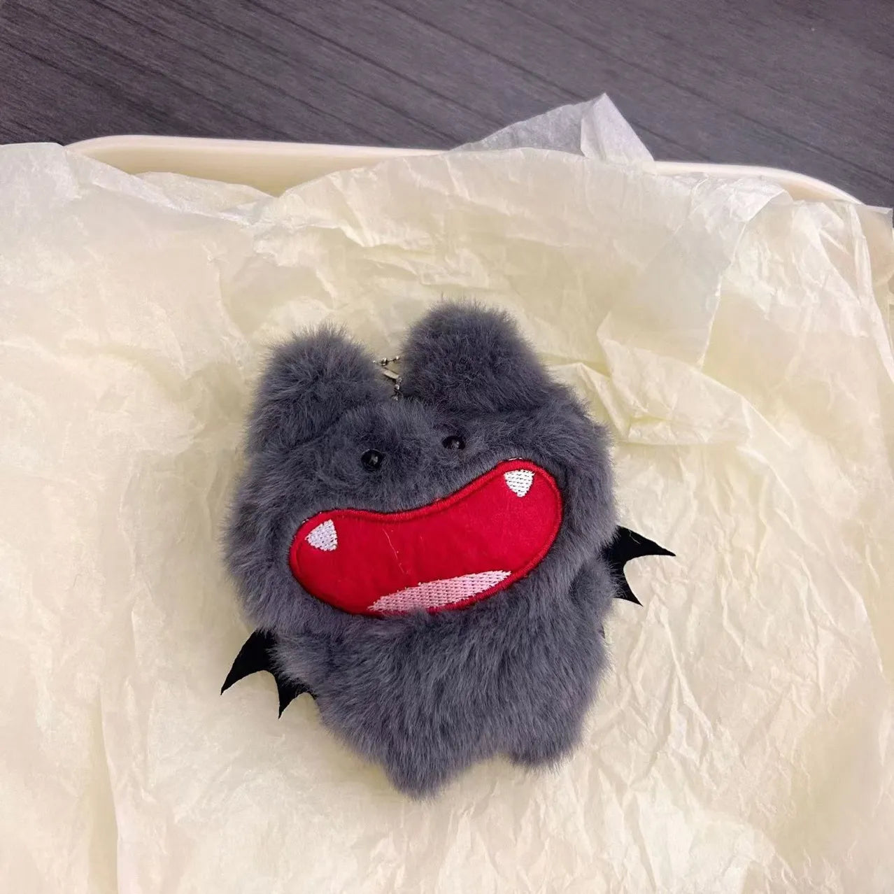 Ultra-Fluffy Laughing Bat Plush Keychain