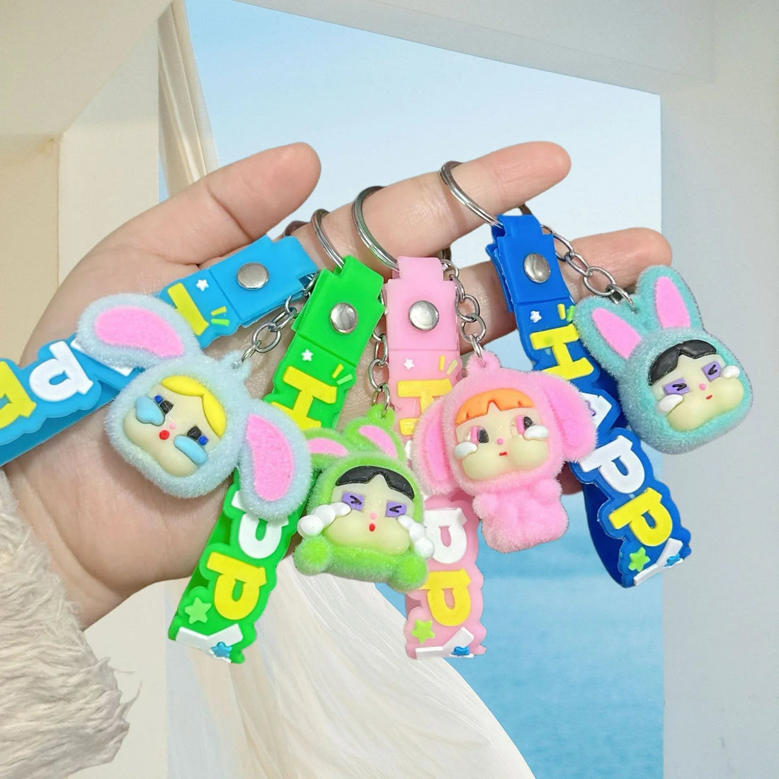 Cry Baby Happy Power Keychain