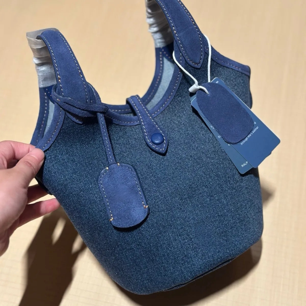 PRL Raffia Mini Basket Bag