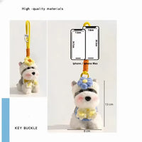 Blossom-Bound Schnauzer Dog Premium Keychain