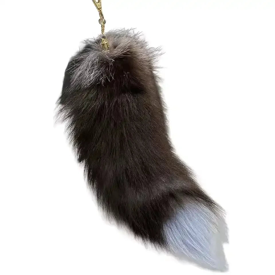 Faux Fur Fox Tail Keychain