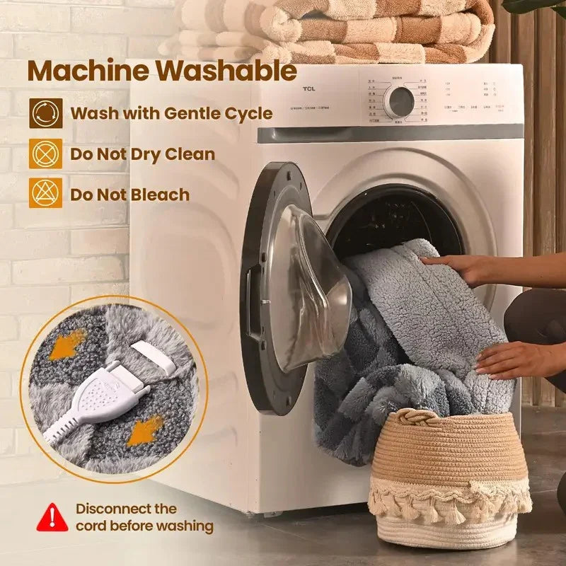 Velvet Warmth Dual-Control Heated Blanket