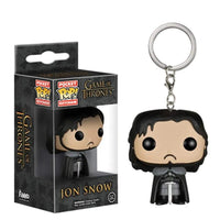 Funko Pop! Jon Snow keychain with packaging on a white background