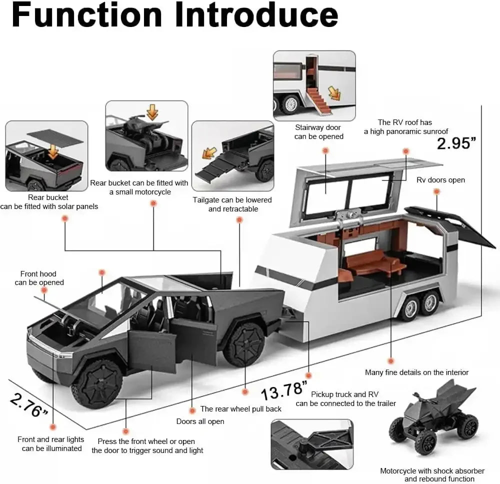 Tesla 1:32 Diecast 3-in-1 Pickup Truck