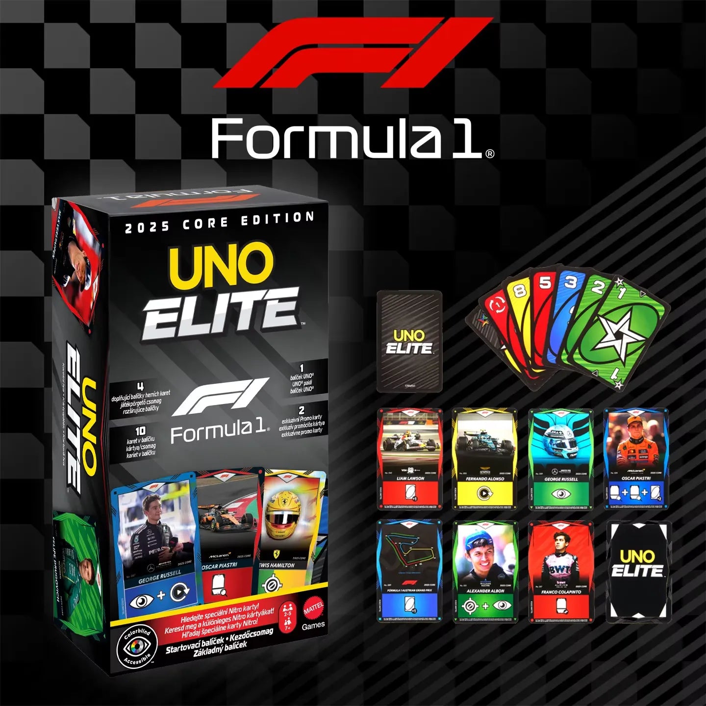 UNO Elite Formula 1 Core Edition Card Game