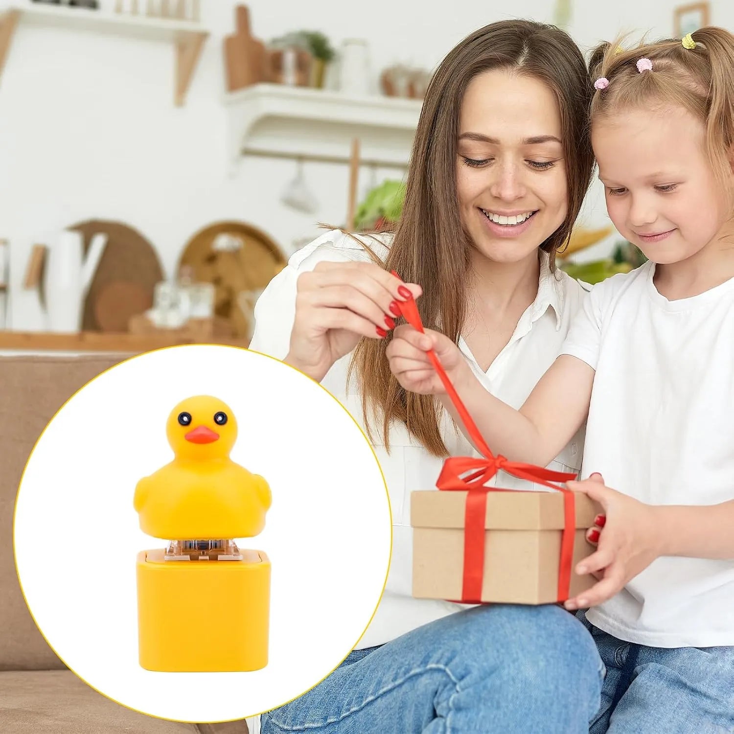 Yellow Quacking Duck Interactive Fidget Keychain