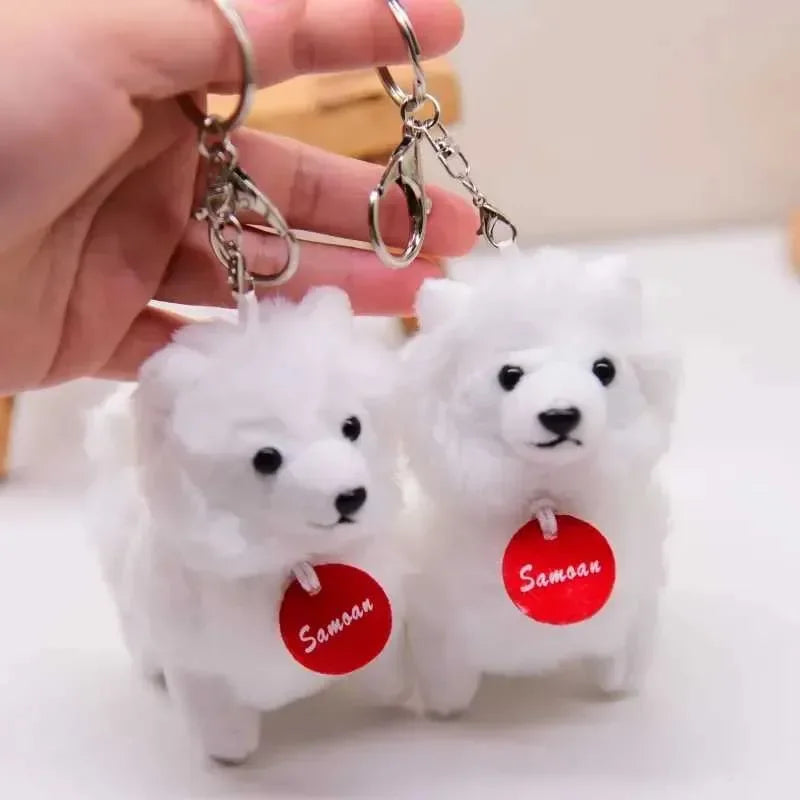 Cute Samoyed Dog Plush Keychain