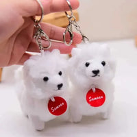 Cute Samoyed Dog Plush Keychain