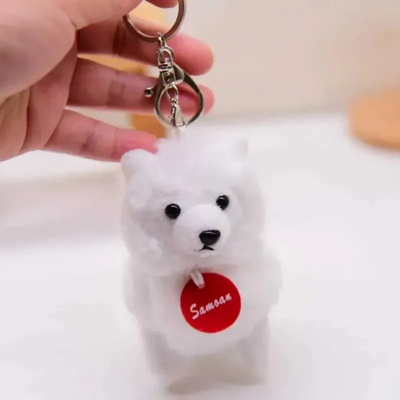 Cute Samoyed Dog Plush Keychain