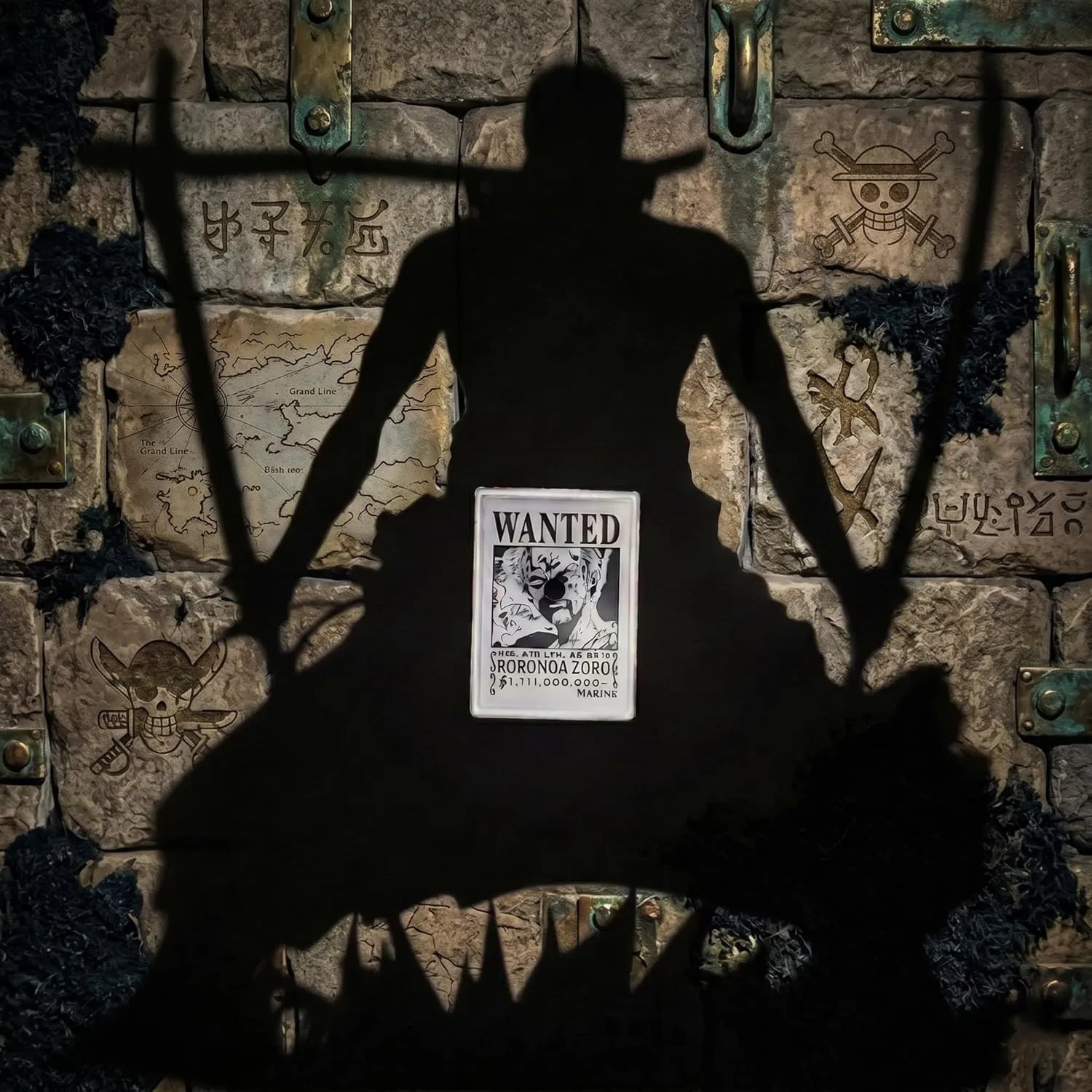 Roronoa Zoro Wanted Poster Shadow Projection Lamp