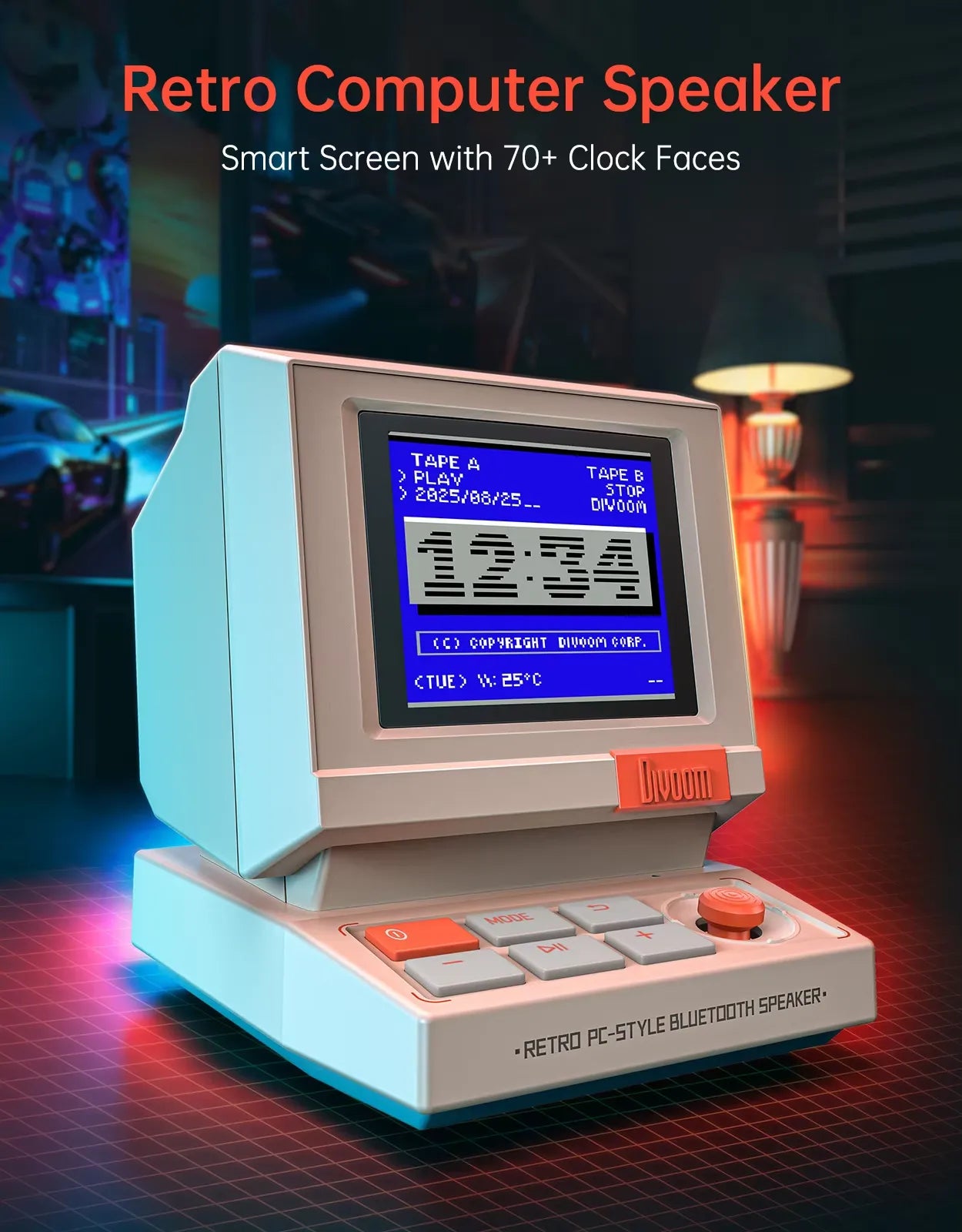 Divoom MiniToo Retro Bluetooth Speaker
