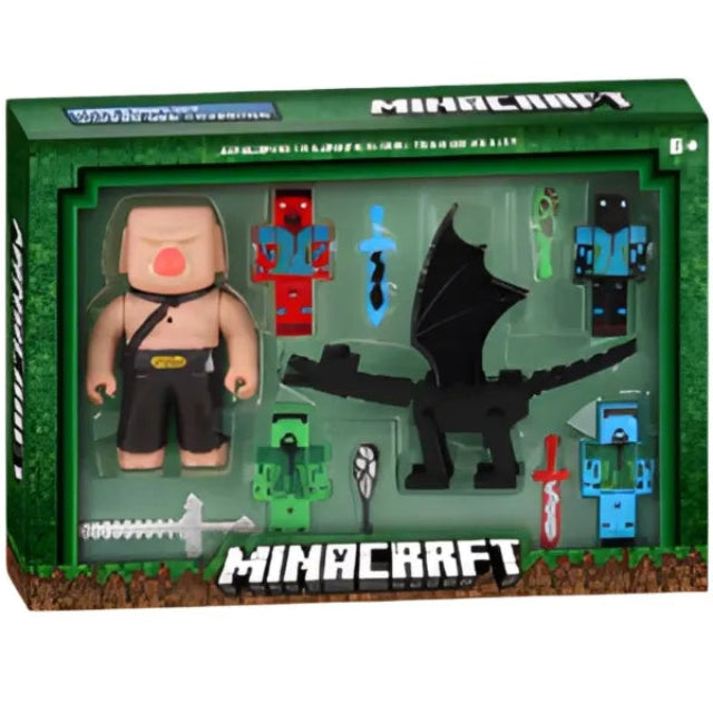 Minecraft Ender Dragon & Piglin Battle Set
