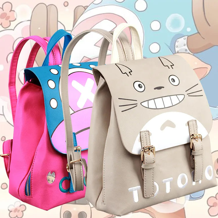 Whimsical Totoro & Chopper Anime Backpack
