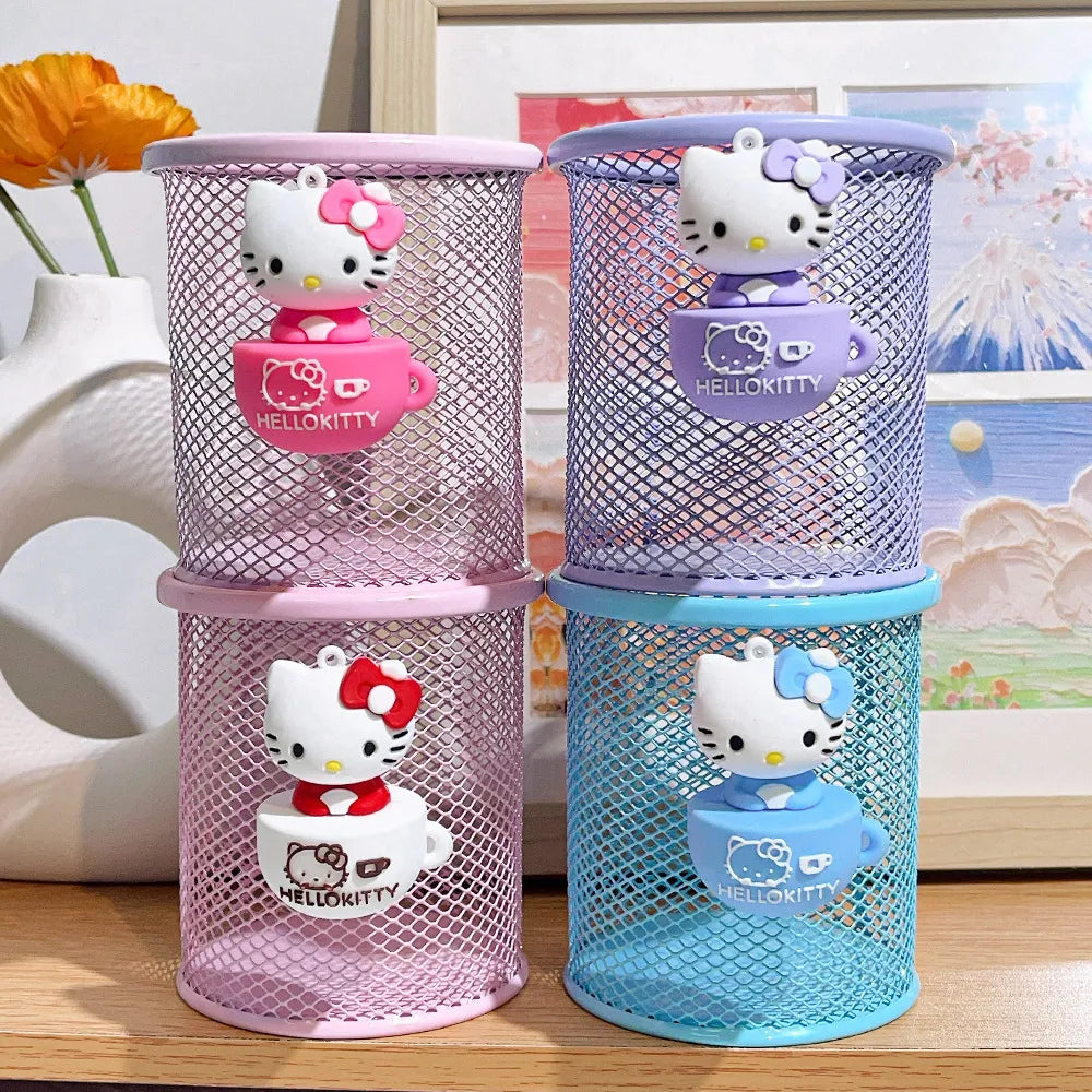 Hello Kitty Teacup Charm Pastel Wire Mesh Organizer