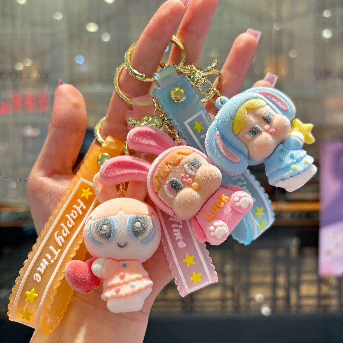 Cry Baby Velvet Fuzz Flocked Keychain