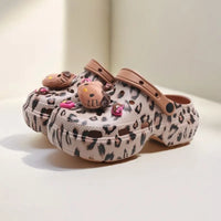 Hello Kitty Leopard Print Casual Comfortable Clogs