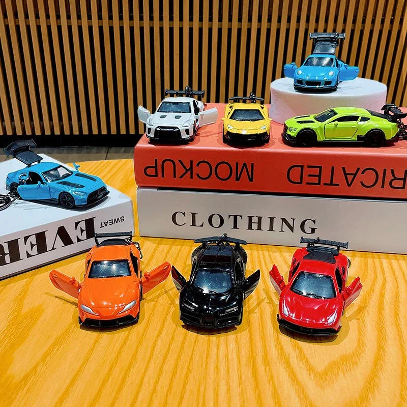 Pullback Die-cast Sports Car Keychain