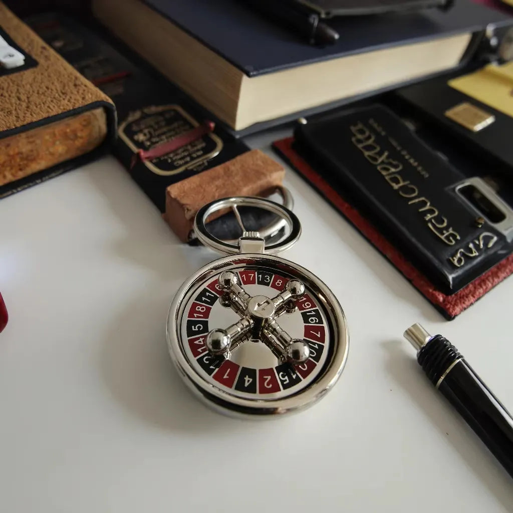 Casino Royale Roulette Wheel Fidget Keychain