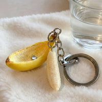 Peeled Banana Magnetic Snap Fidget Keychain