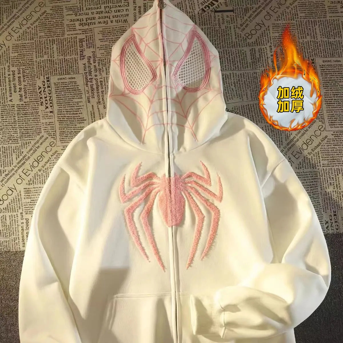 Spiderman Full Zip Mask Cosplay Hoodie