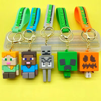 Minecraft 3D Block Mobs Silicone Keychain