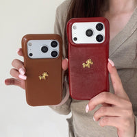 Golden Pony Luxe Textured Phone Case (For iPhone)