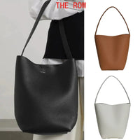 The Row Large-Capacity Pebbled Leather Bucket Bag