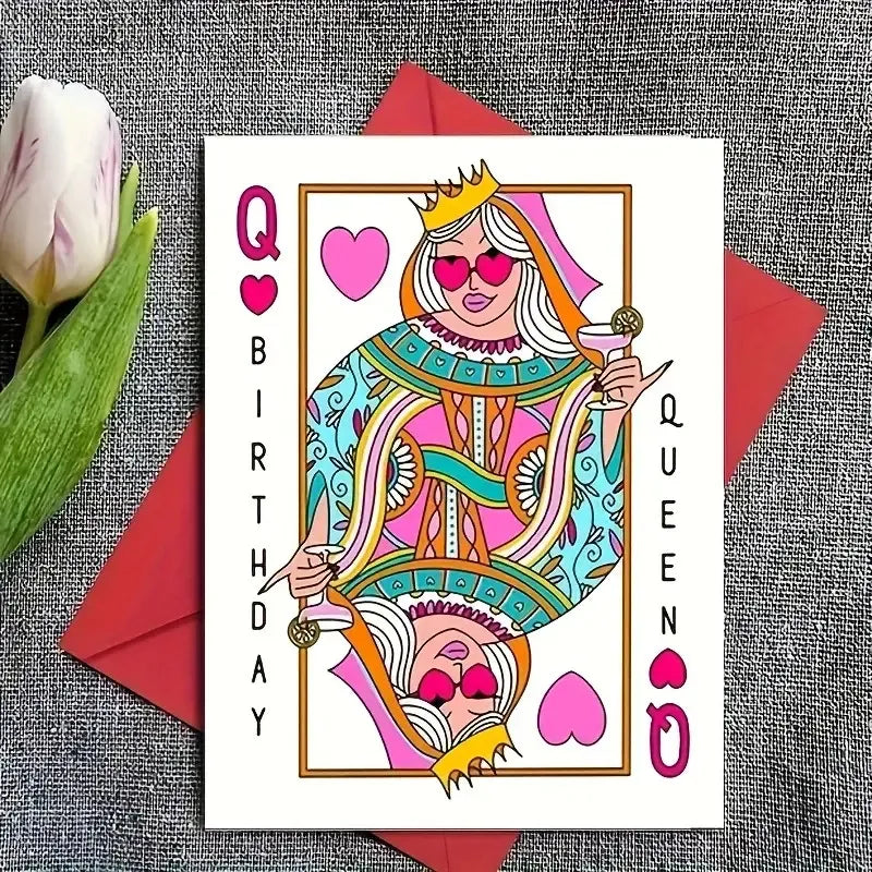 Queen of Hearts Birthday Queen Greeting Card