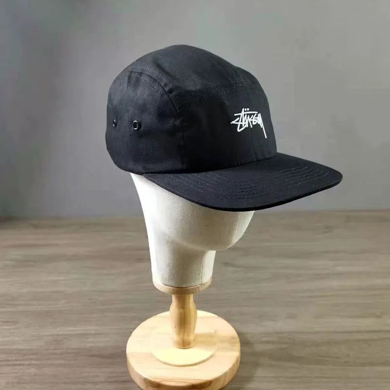 Stussy Black Stock Adjustable Skateboard Cap