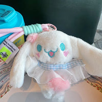 Cinnamoroll Lacy Heart Plush Keychain