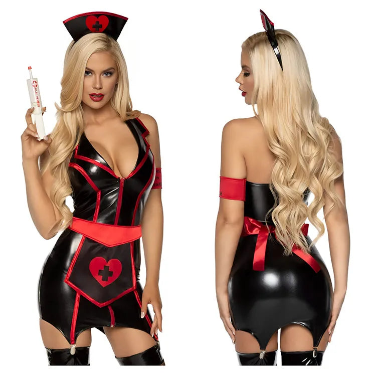Leather Heart Nurse Uniform