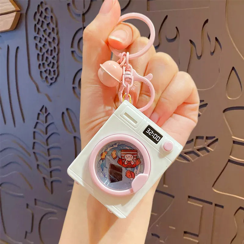 Mini Drum Washing Machine LED Fidget Keychain