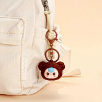 Baby Three Head Flocked Keychain