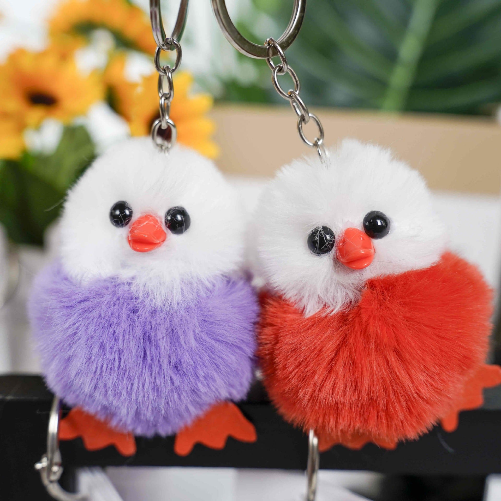 Little Furry Birds Plush Keychain