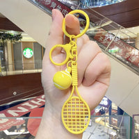 Grand Slam Pastel Tennis Racket & Ball 3D Keychain