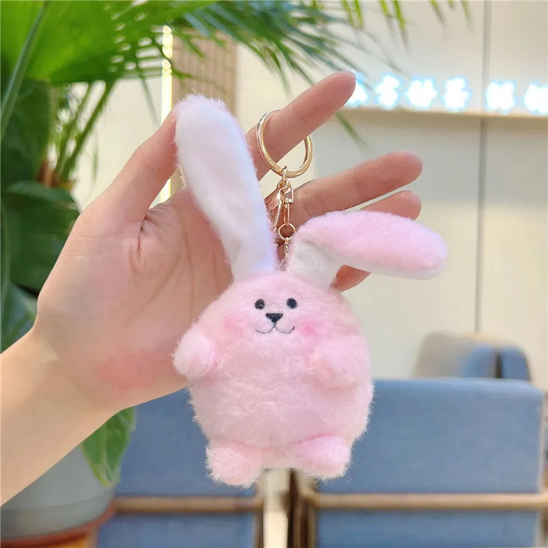 Fluffy Lop-Eared Bunny Plush Keychain