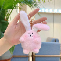 Fluffy Lop-Eared Bunny Plush Keychain
