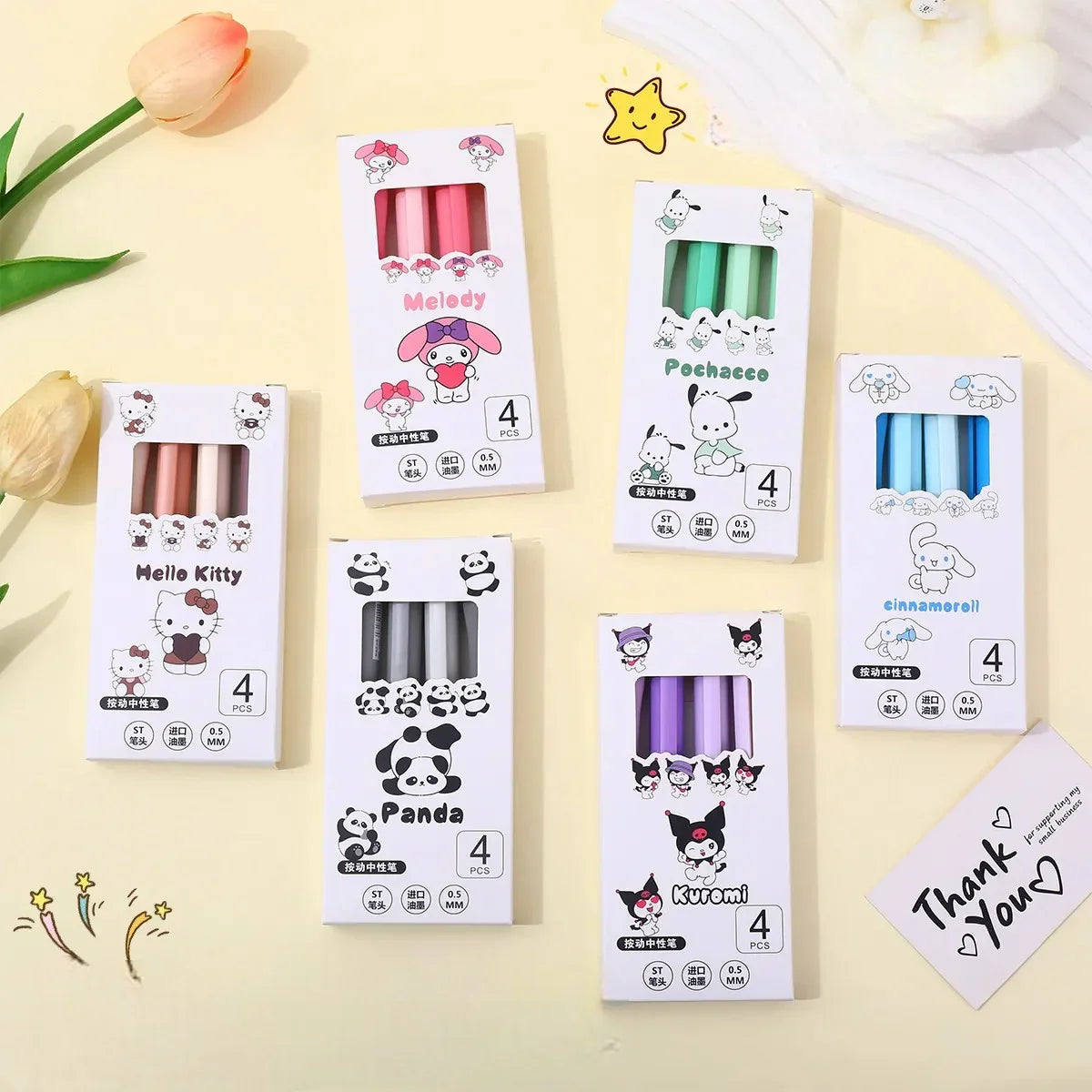Sanrio Sponge Grip Gel Pen (Set of 4)