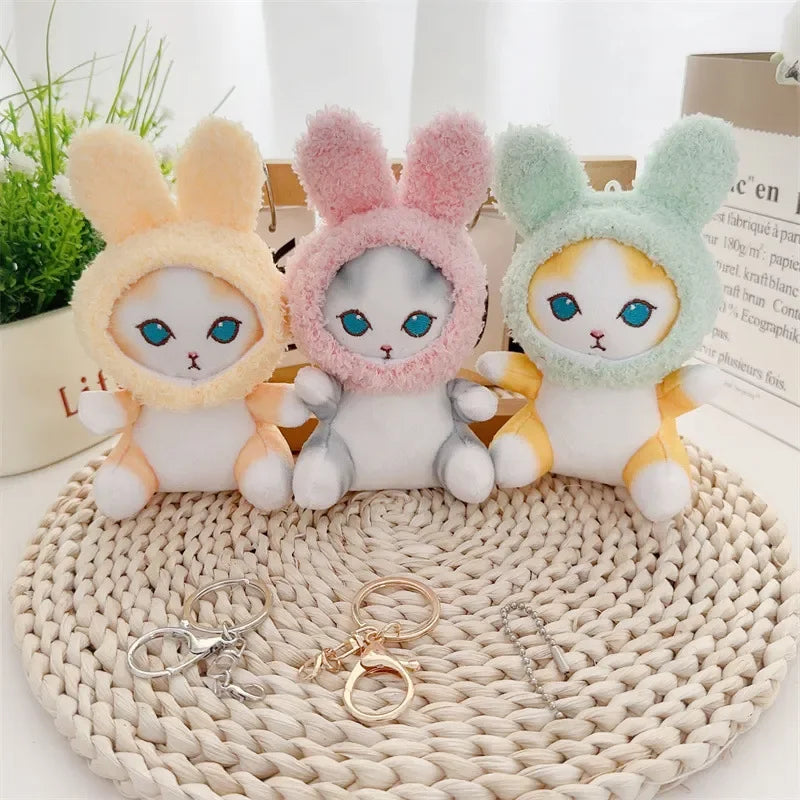 Mofusand Fuzzy Bunny Plush Keychain