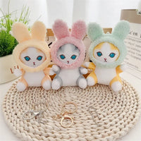 Mofusand Fuzzy Bunny Plush Keychain