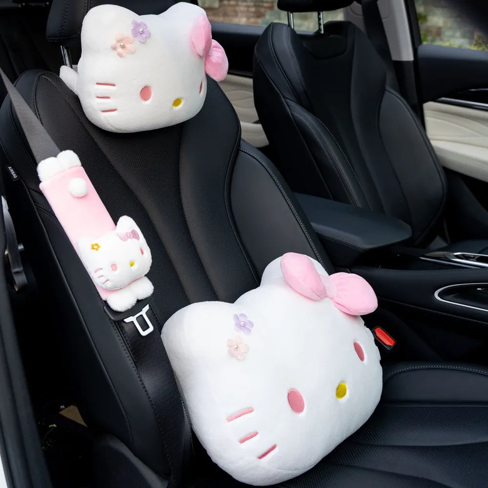 Hello Kitty Pastel Floral Premium Belt & Car Pillow