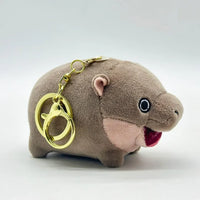 Moo Deng Pygmy Hippo Plush Keychain