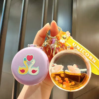 Swan Luxe Glitter Mirror Keychain