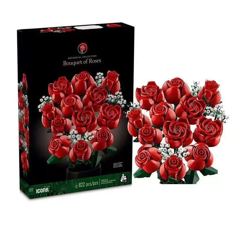 Hispering Roses Building Block Set Bouquet of Roses Building Blocks (822 Pcs)